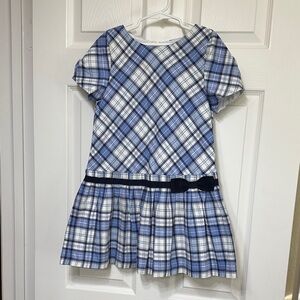 Luli & Me Blue and White Plaid Dress, size 7